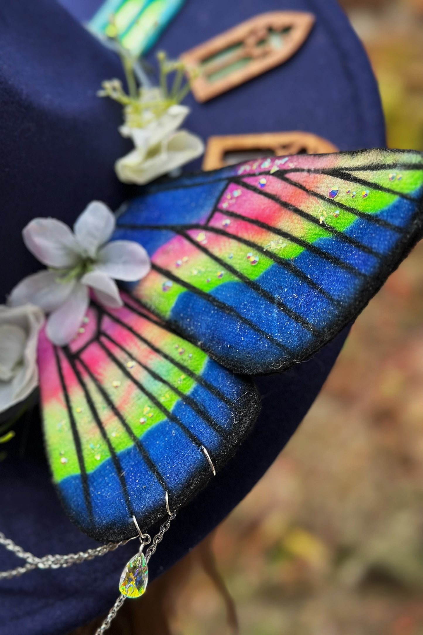 "Aura Moth Monarch" - OOAK Halo Hat