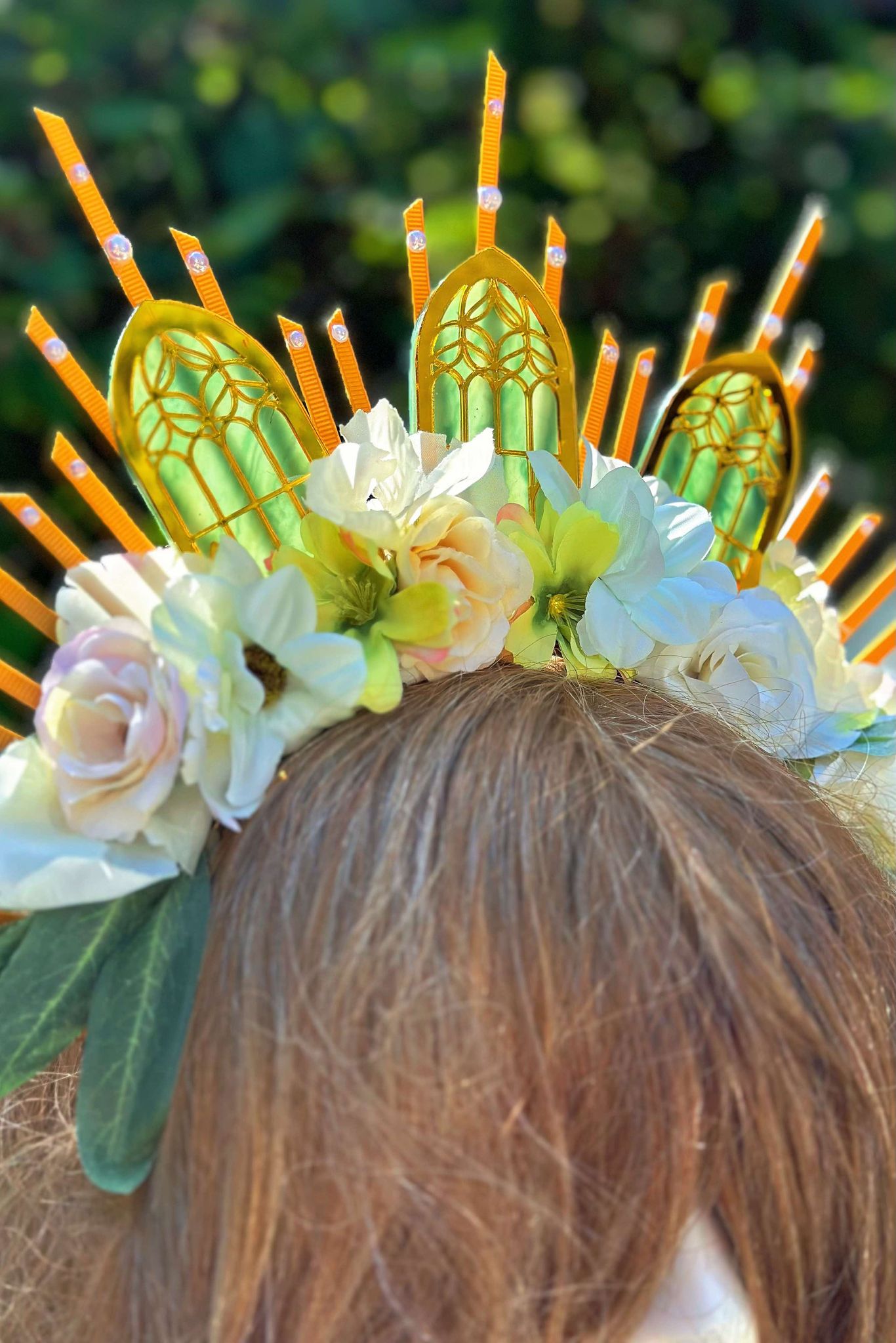 The Jade Princess - OOAK Stained Halo Crown
