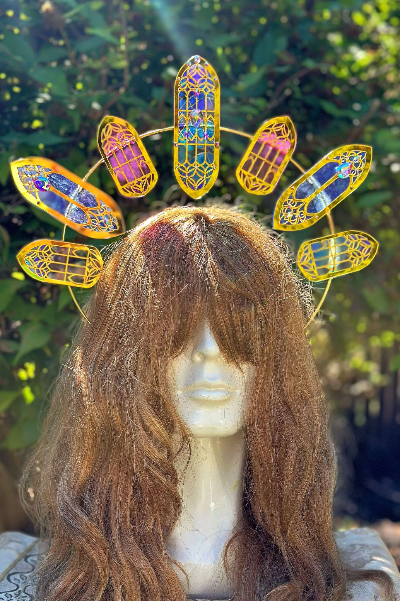 Iris, Guardian of the Rainbow - OOAK Stained Halo Crown