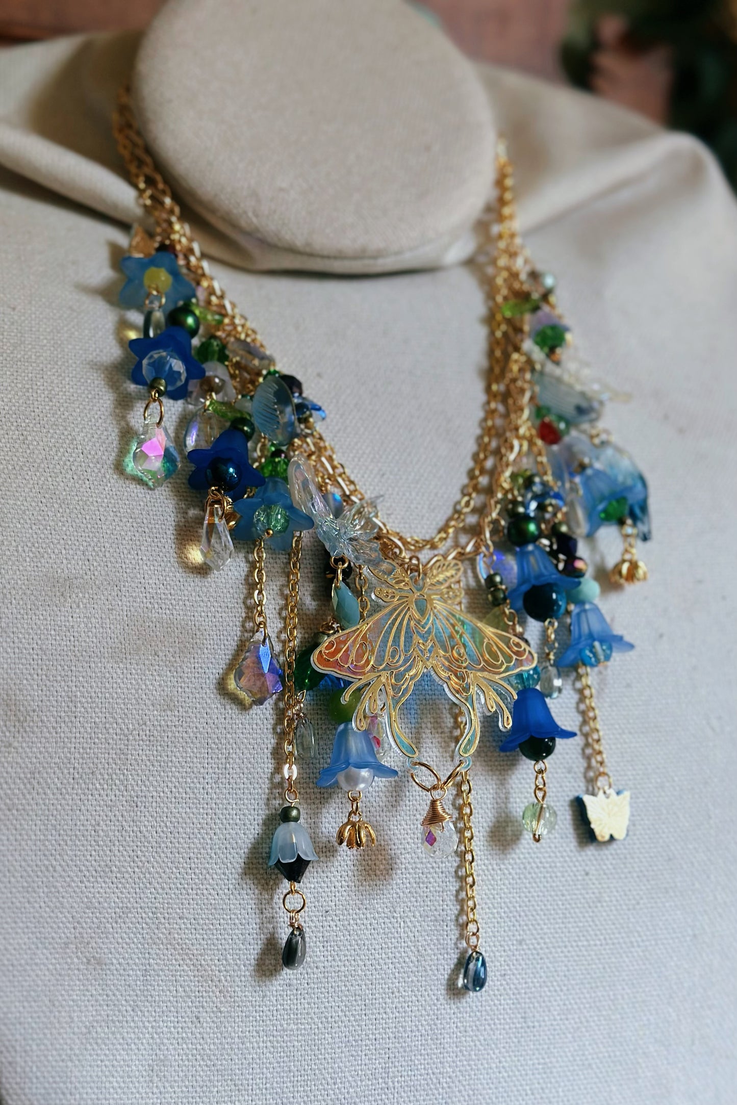 Moth Wing Petals - Flower Fairy Mantle Necklace