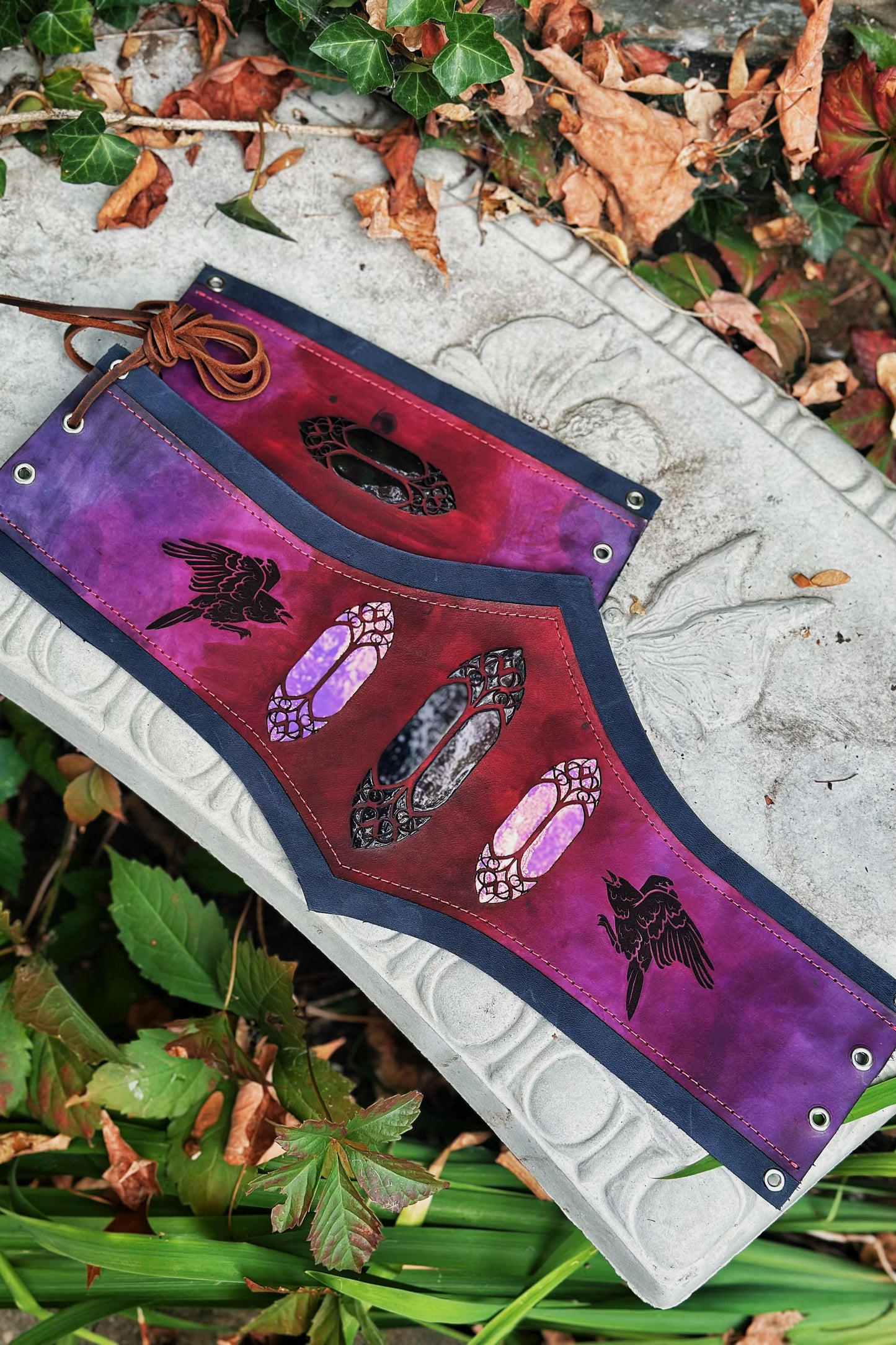 “Call of the Raven" - OOAK Corset Belt - Size SMALL