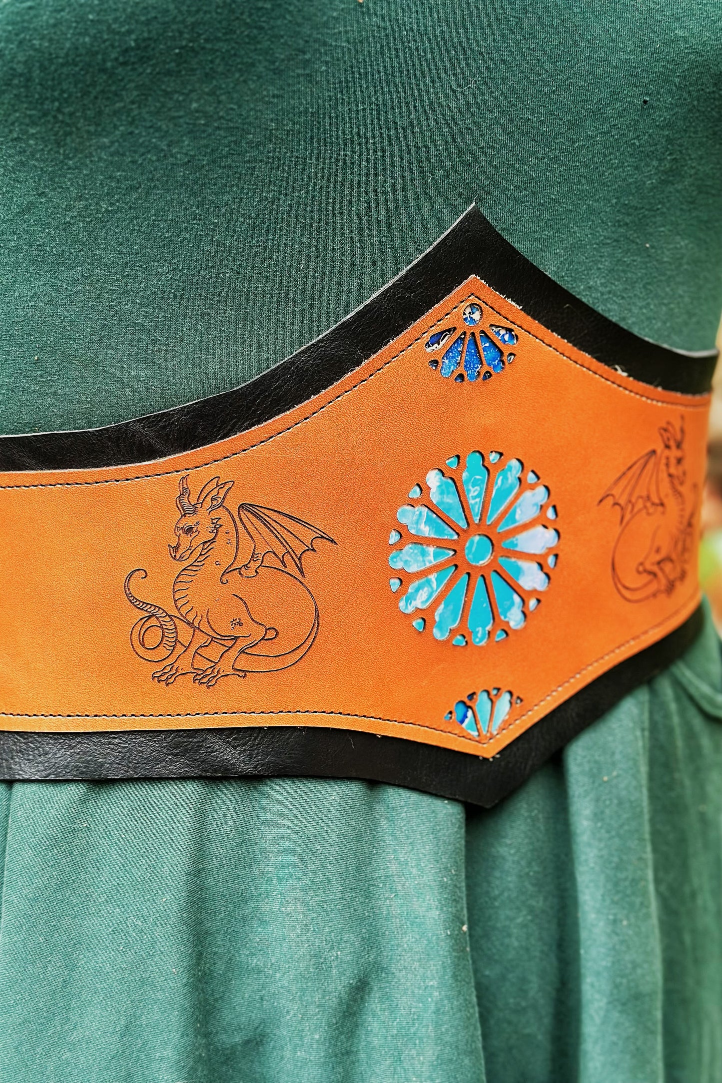 “Dragon Moon" - OOAK Corset Belt - Size MEDIUM