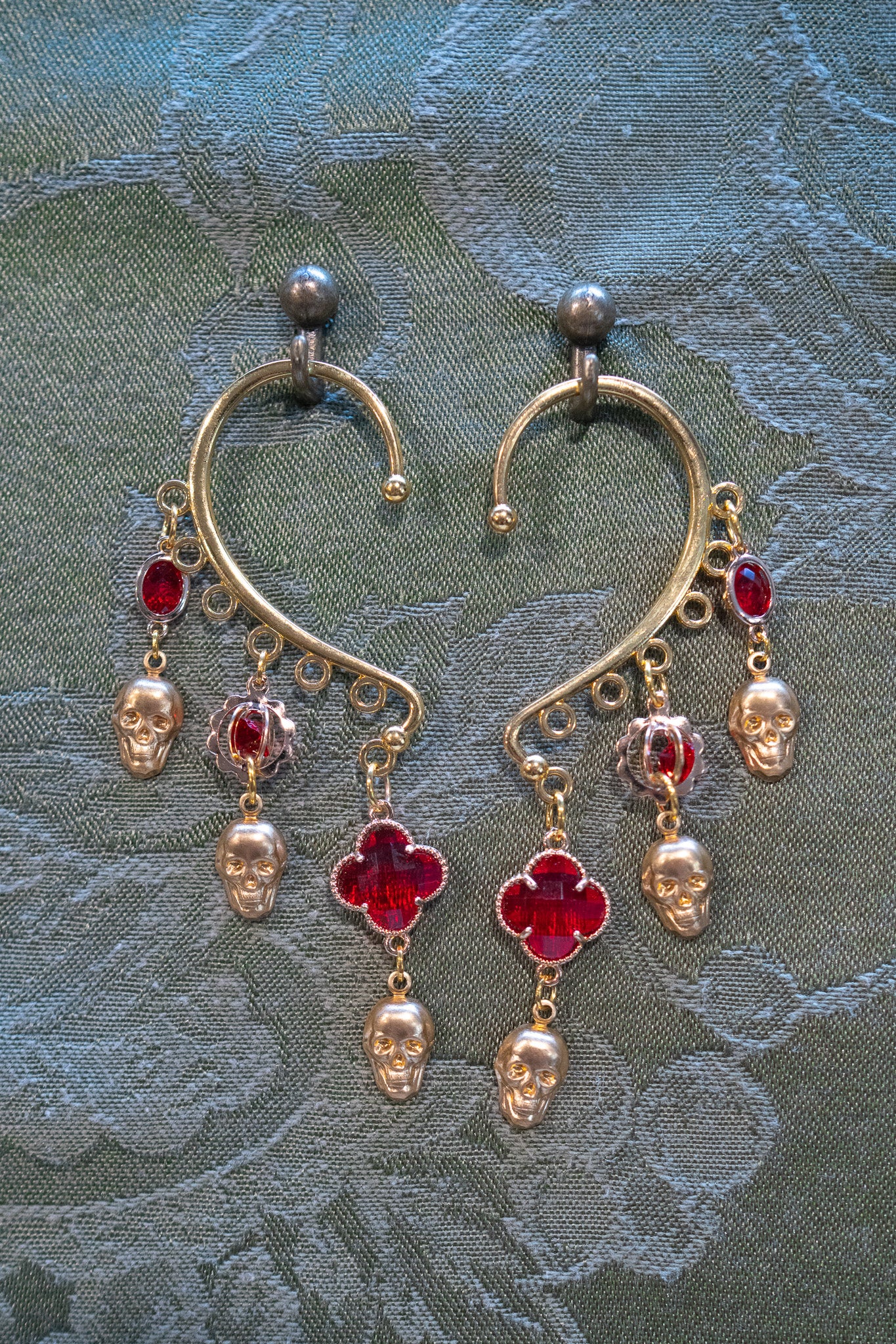 "Mask of Death" - OOAK Earcuff Pair