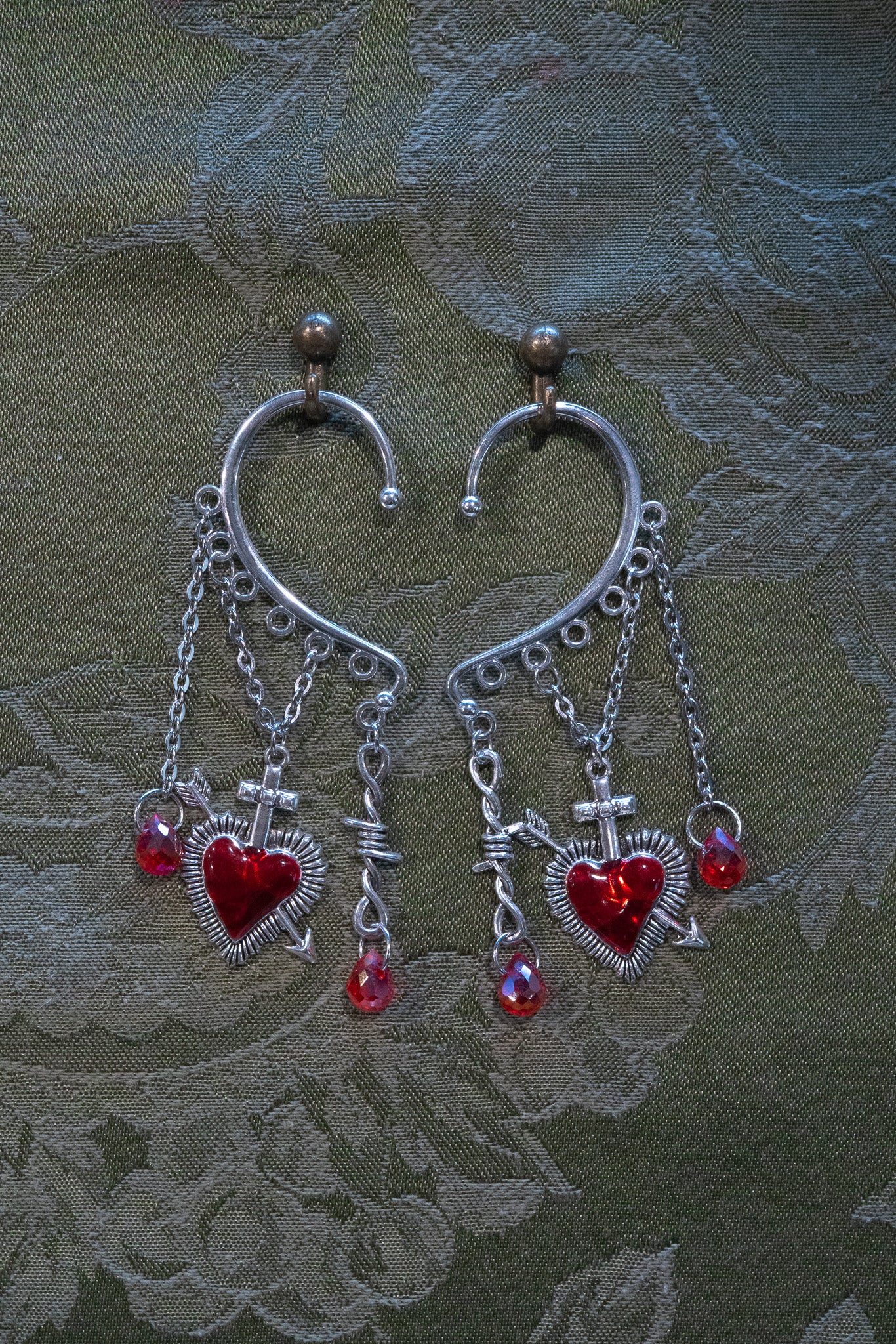 "Bloody Valentine" - OOAK Earcuff Pair