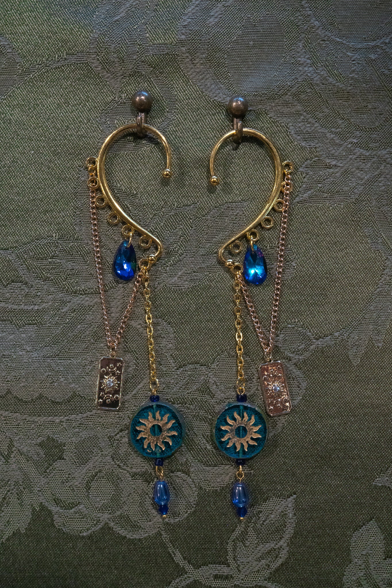 "Golden Dawn" - OOAK Earcuff Pair