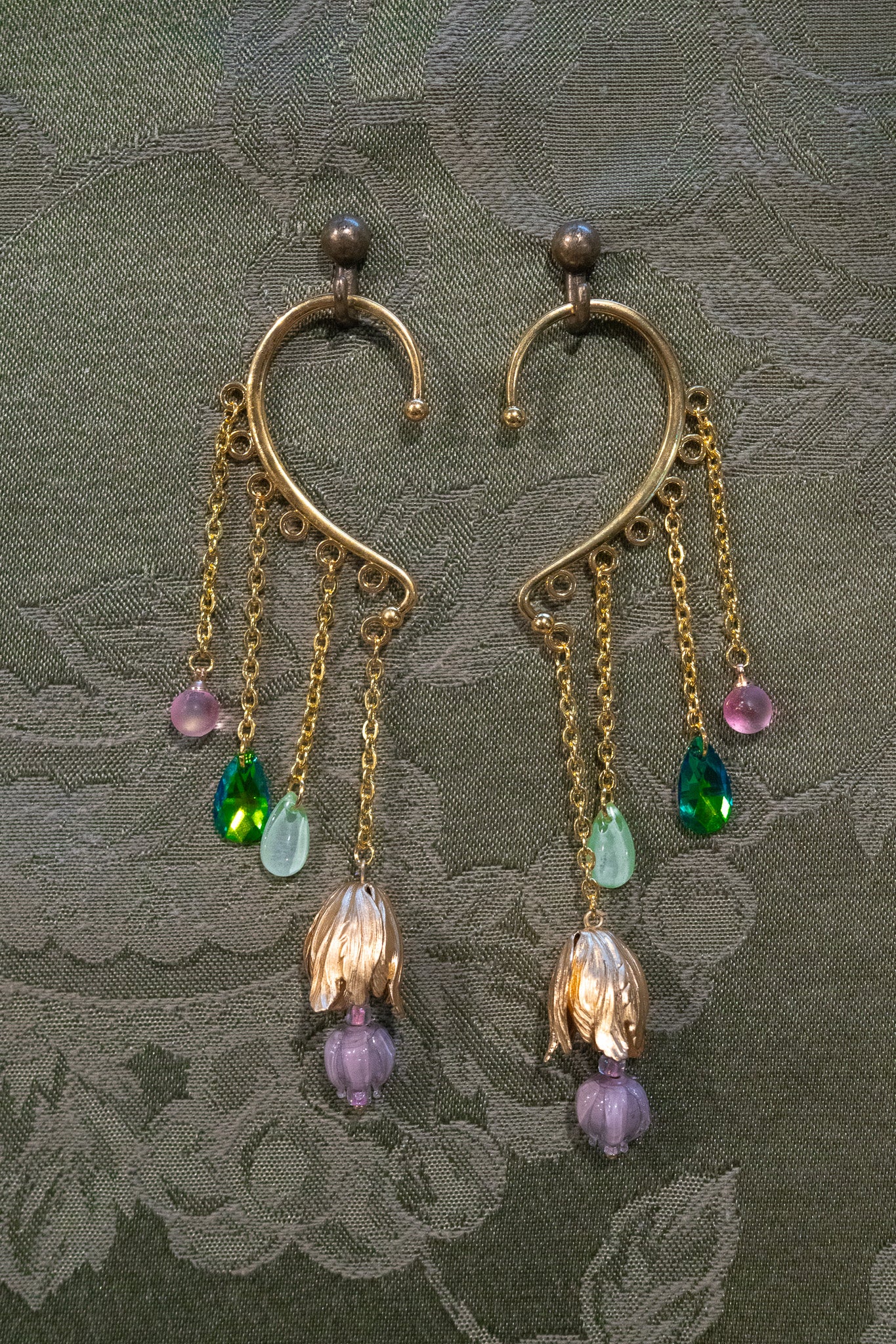 "Floral Fields" - OOAK Earcuff Pair