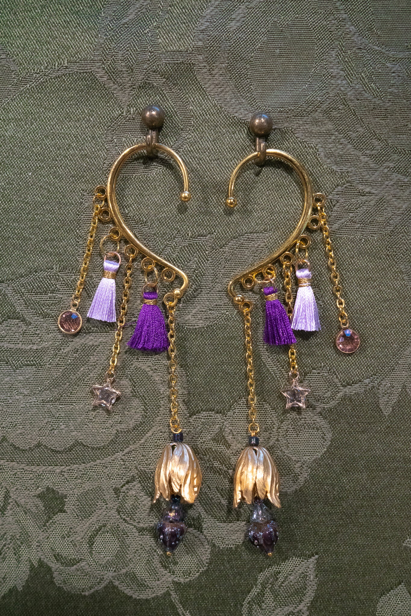 "Pansy Fae" - OOAK Earcuff Pair