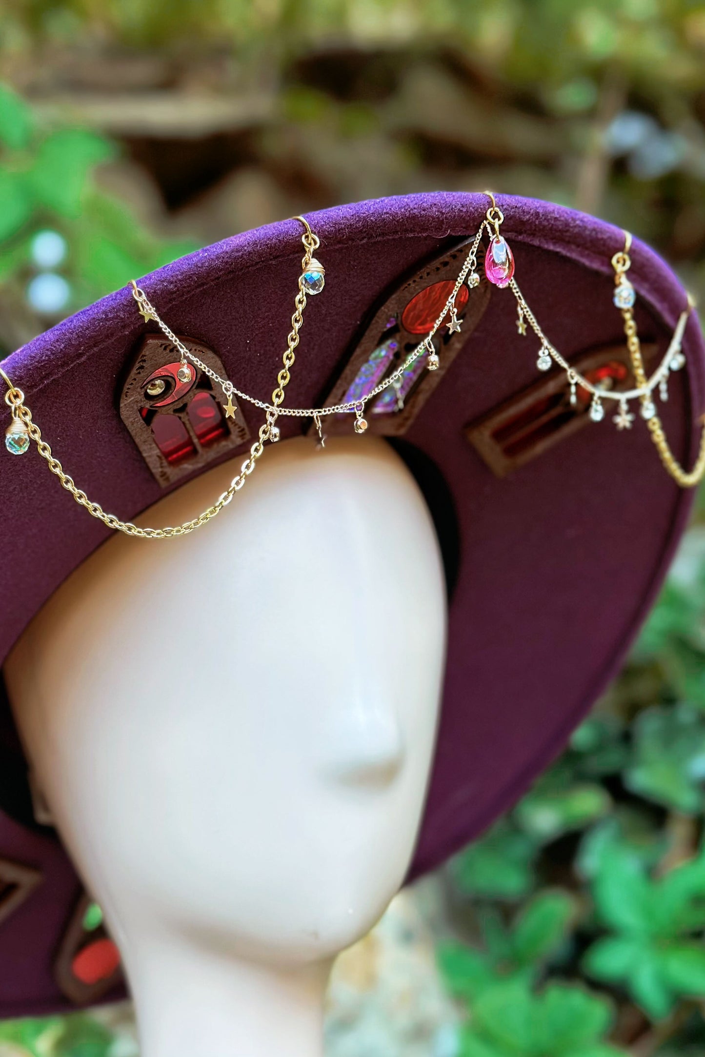"The Witch of the Red Moon" - OOAK Halo Hat
