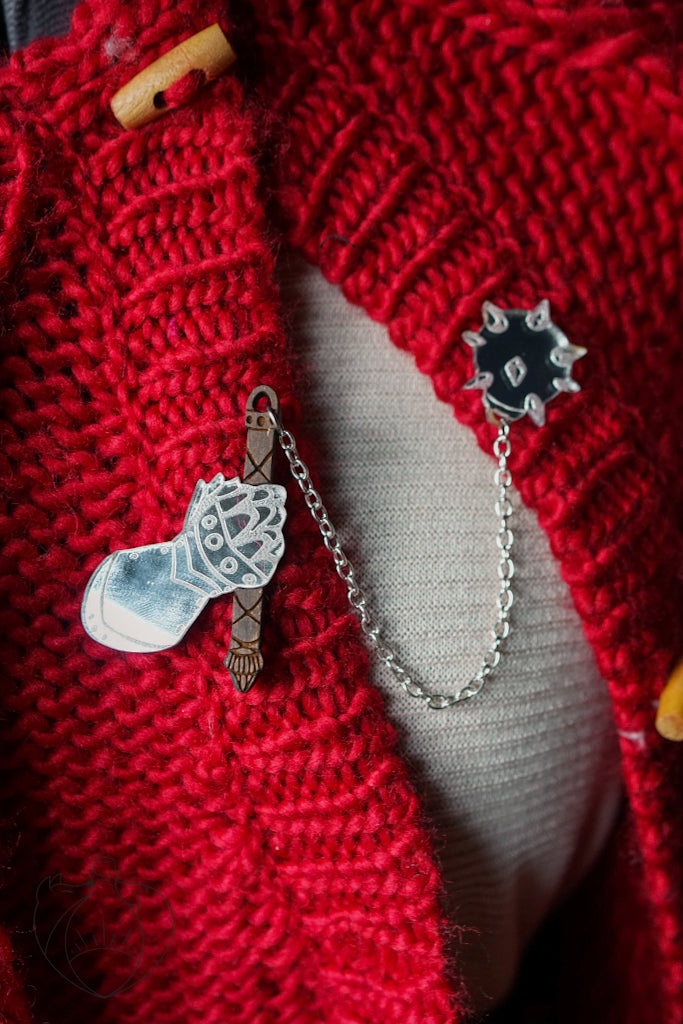 Lancelot's Mace Collar Pin