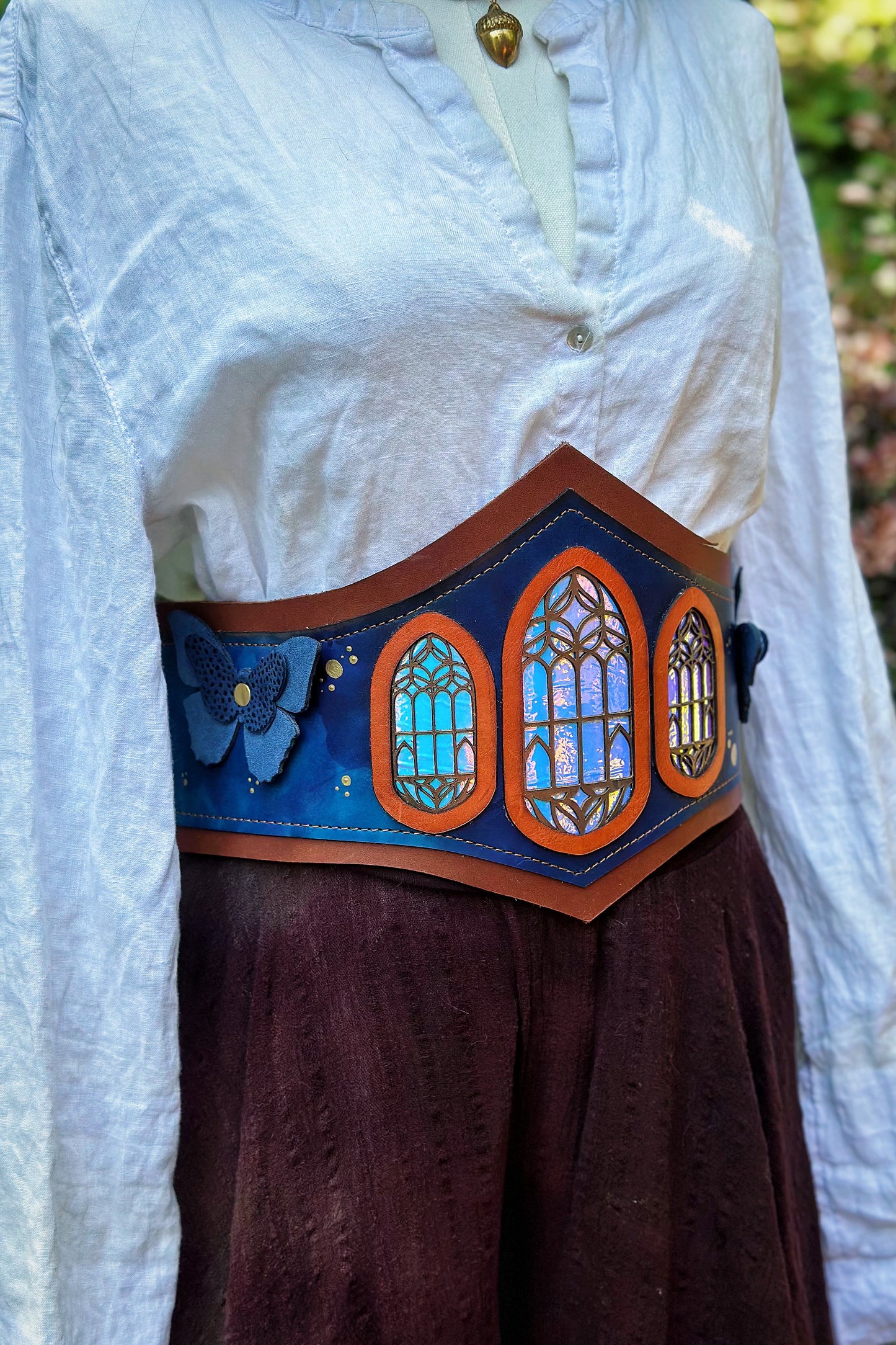 "Midnight Flutters" - OOAK Corset Belt - Size Extra Small