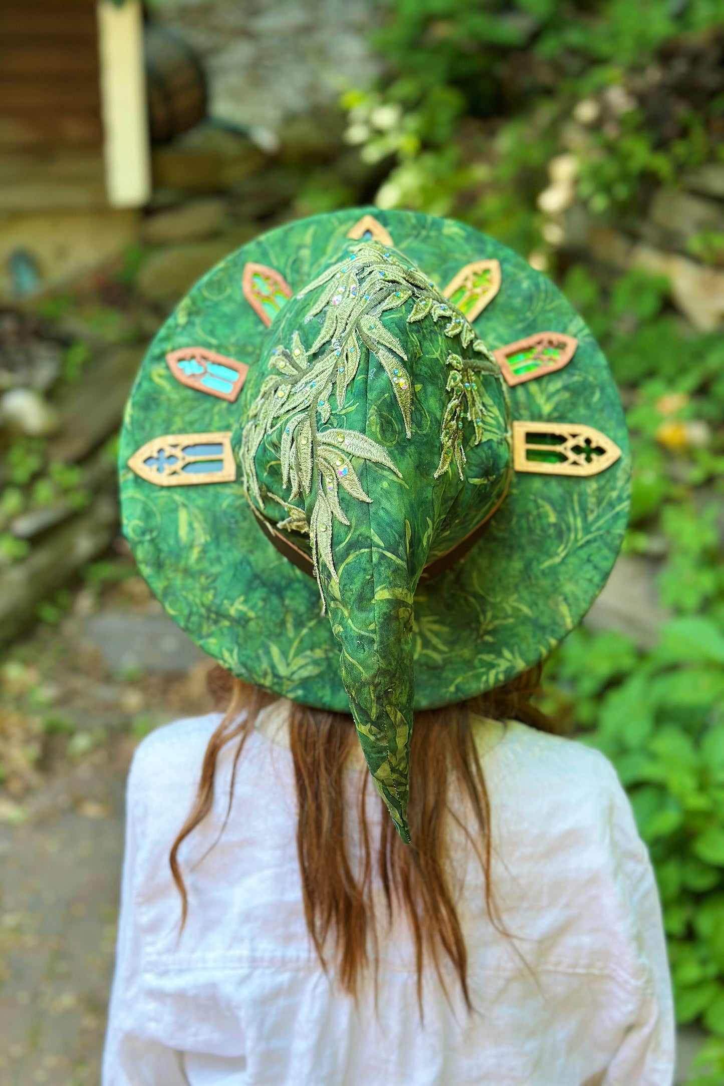 "Witch of the Green" - OOAK Magician Halo Hat