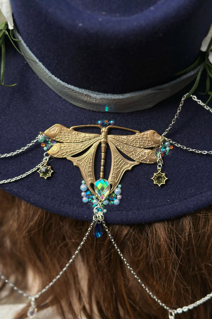 "Aura Moth Monarch" - OOAK Halo Hat