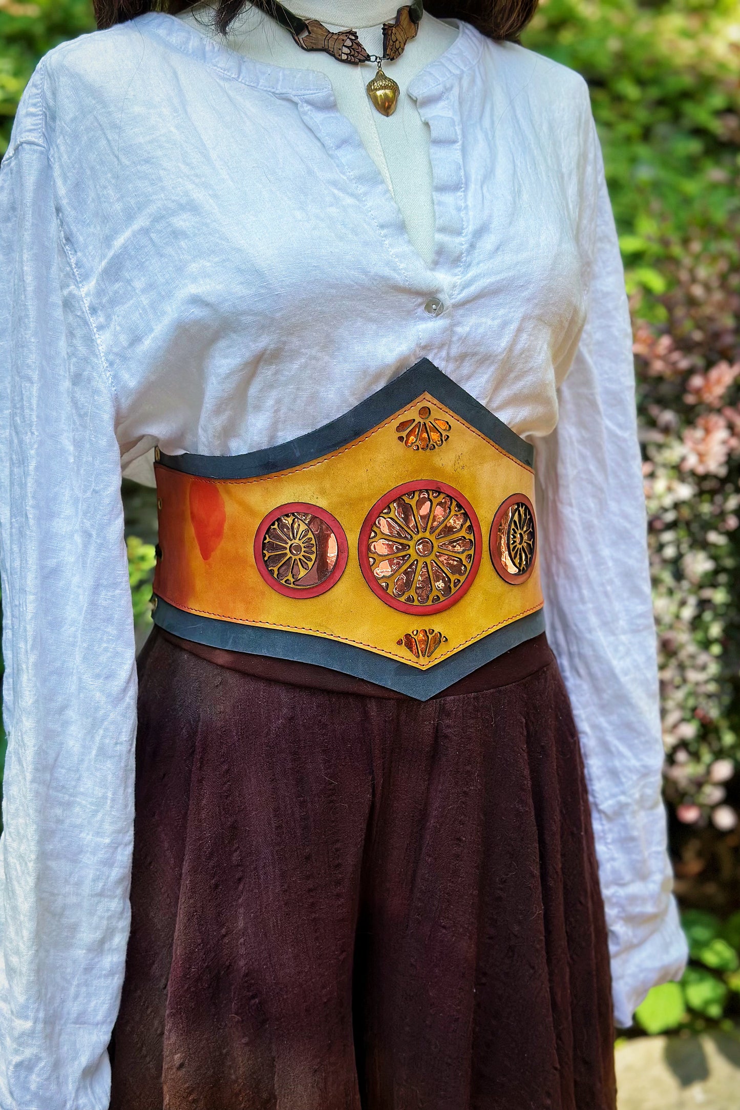 "Russet Moons" - OOAK Corset Belt - Size Small