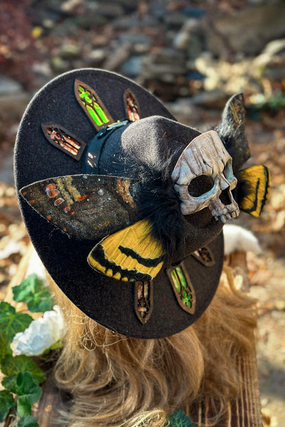 "Death Hawk Queen" - OOAK Stained Halo Hat