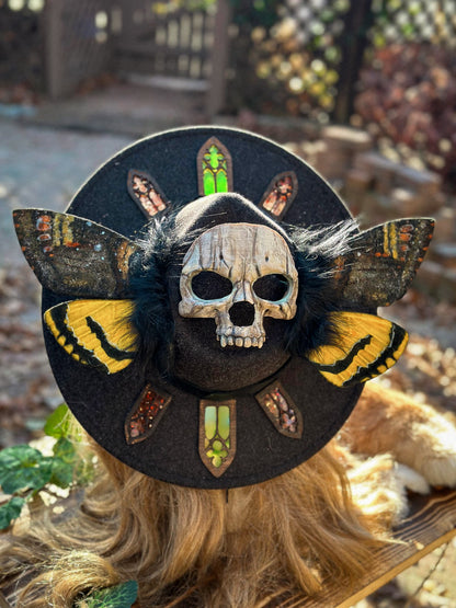 "Death Hawk Queen" - OOAK Stained Halo Hat