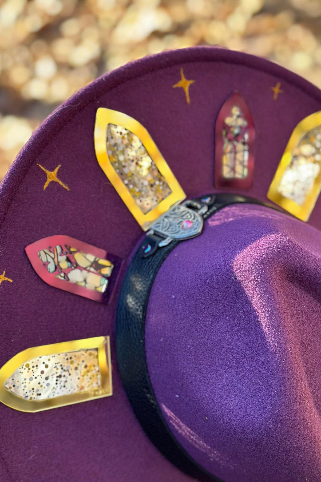 "The Jester's Jubilee" - OOAK Stained Halo Hat
