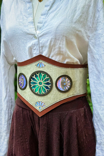"Spring Moon" - OOAK Corset Belt - Size Small