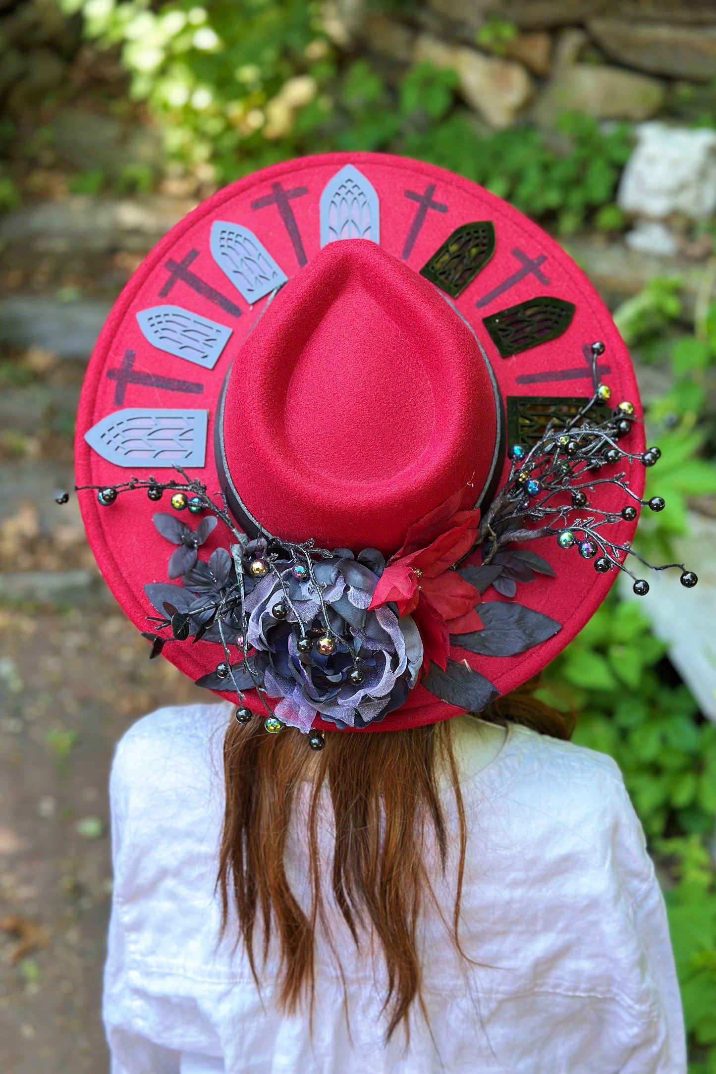 "Gothic Gardens" - OOAK Halo Hat