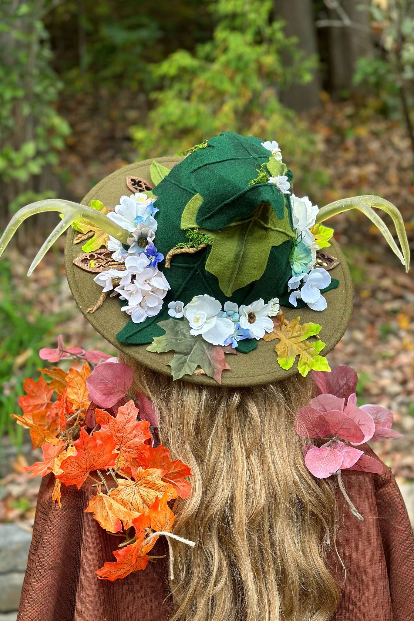 "The Greenman's Stag" OOAK Halo Hat