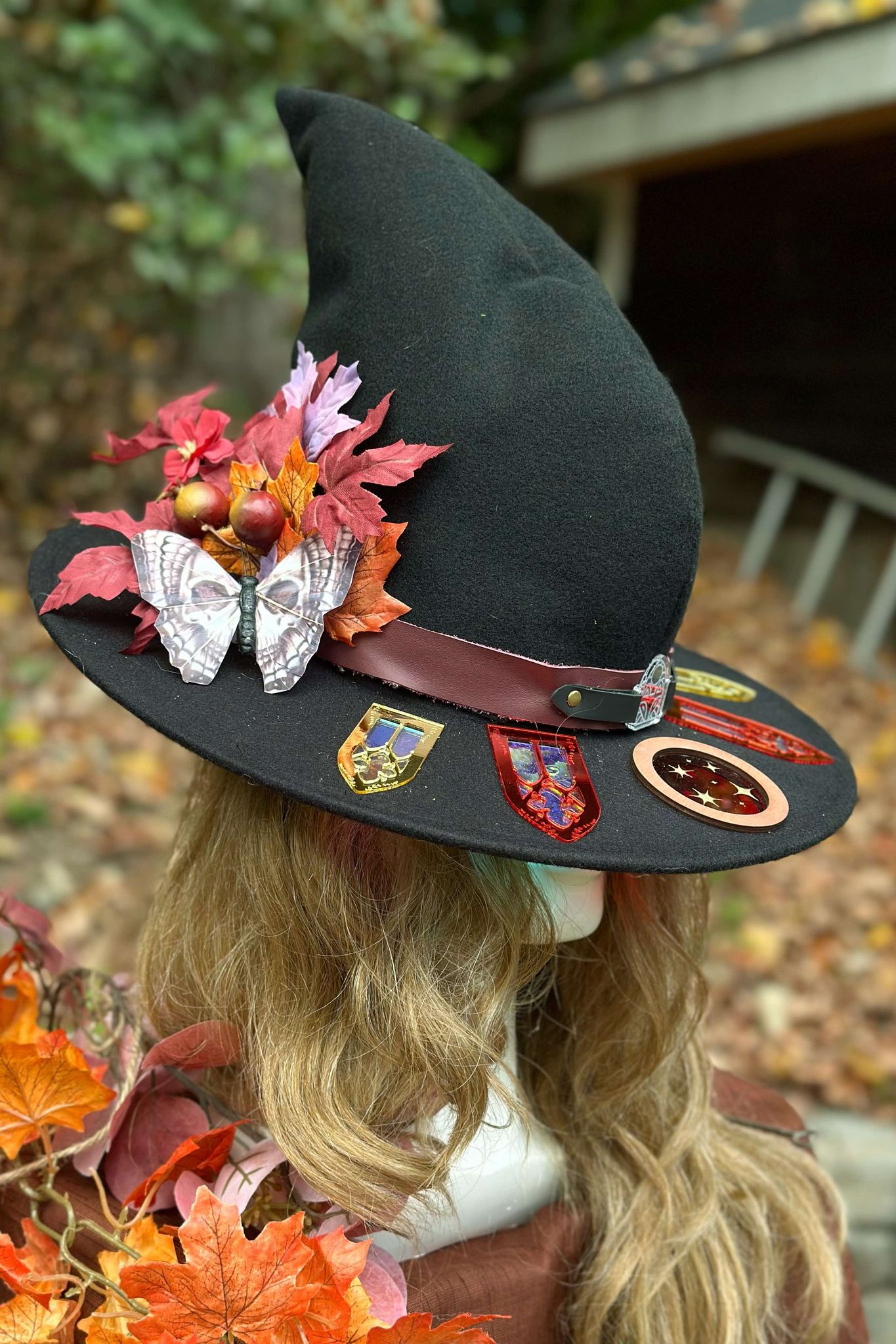 "Poison Berries" OOAK Halo Witch Hat