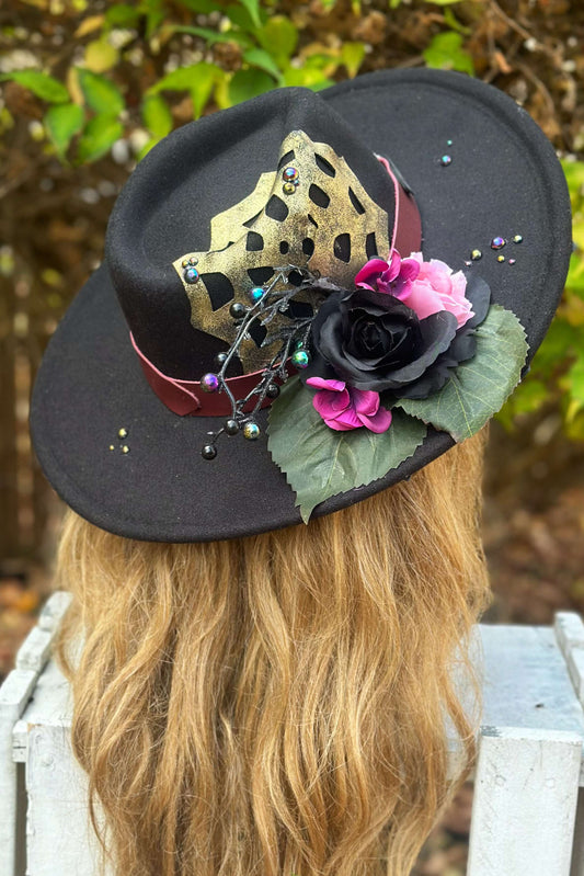 "Spider's Kiss" - OOAK Stained Halo Hat