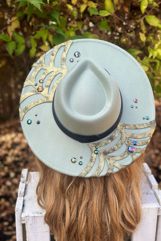 "Silken Lace" - OOAK Stained Halo Hat