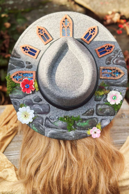 "Have a Cup of Tea!" - OOAK Stained Halo Hat