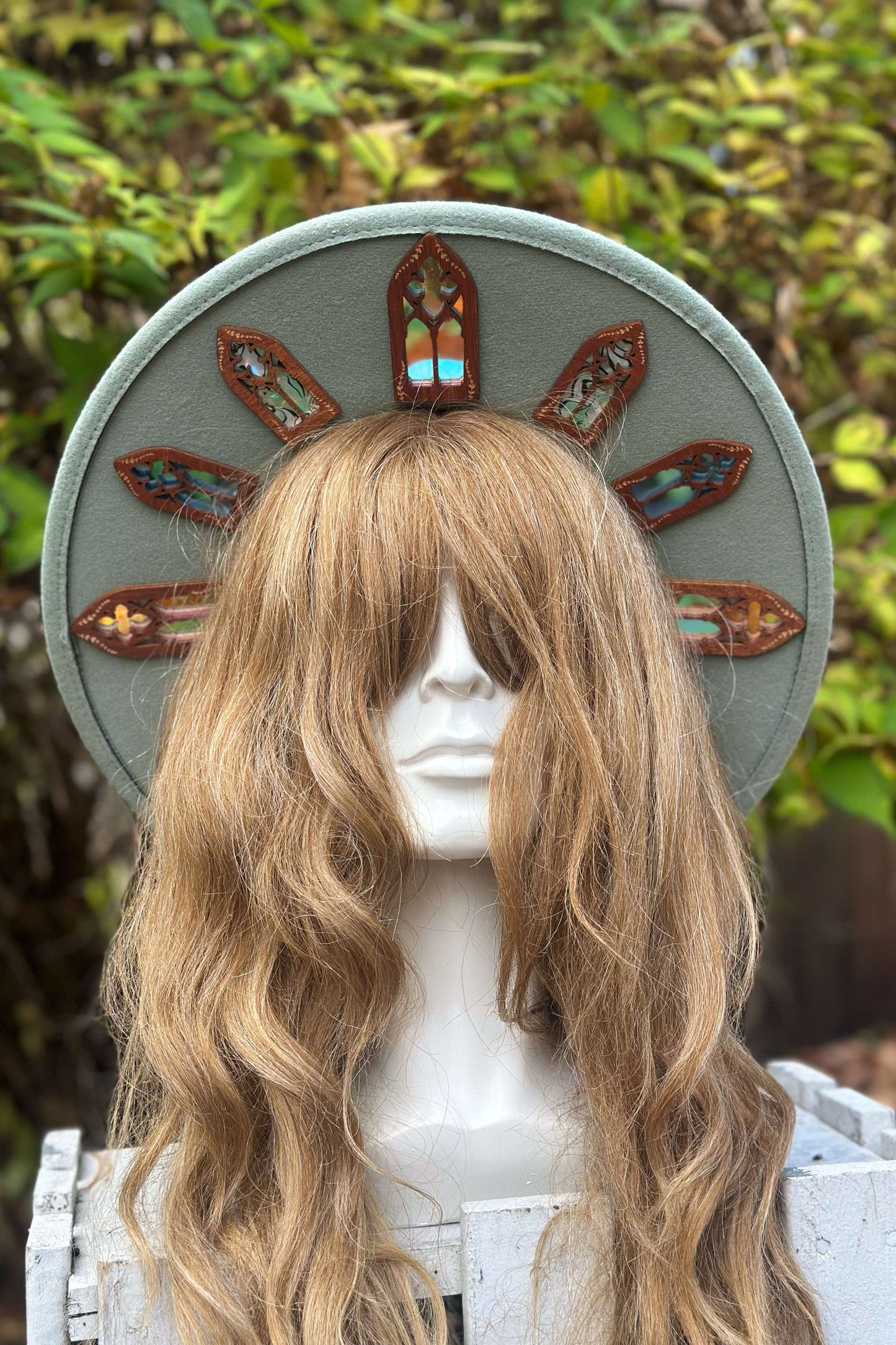 "Essence of Pearl" - OOAK Stained Halo Hat