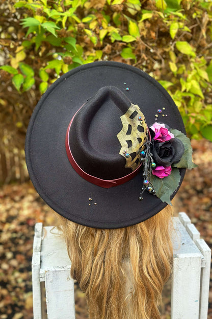 "Spider's Kiss" - OOAK Stained Halo Hat