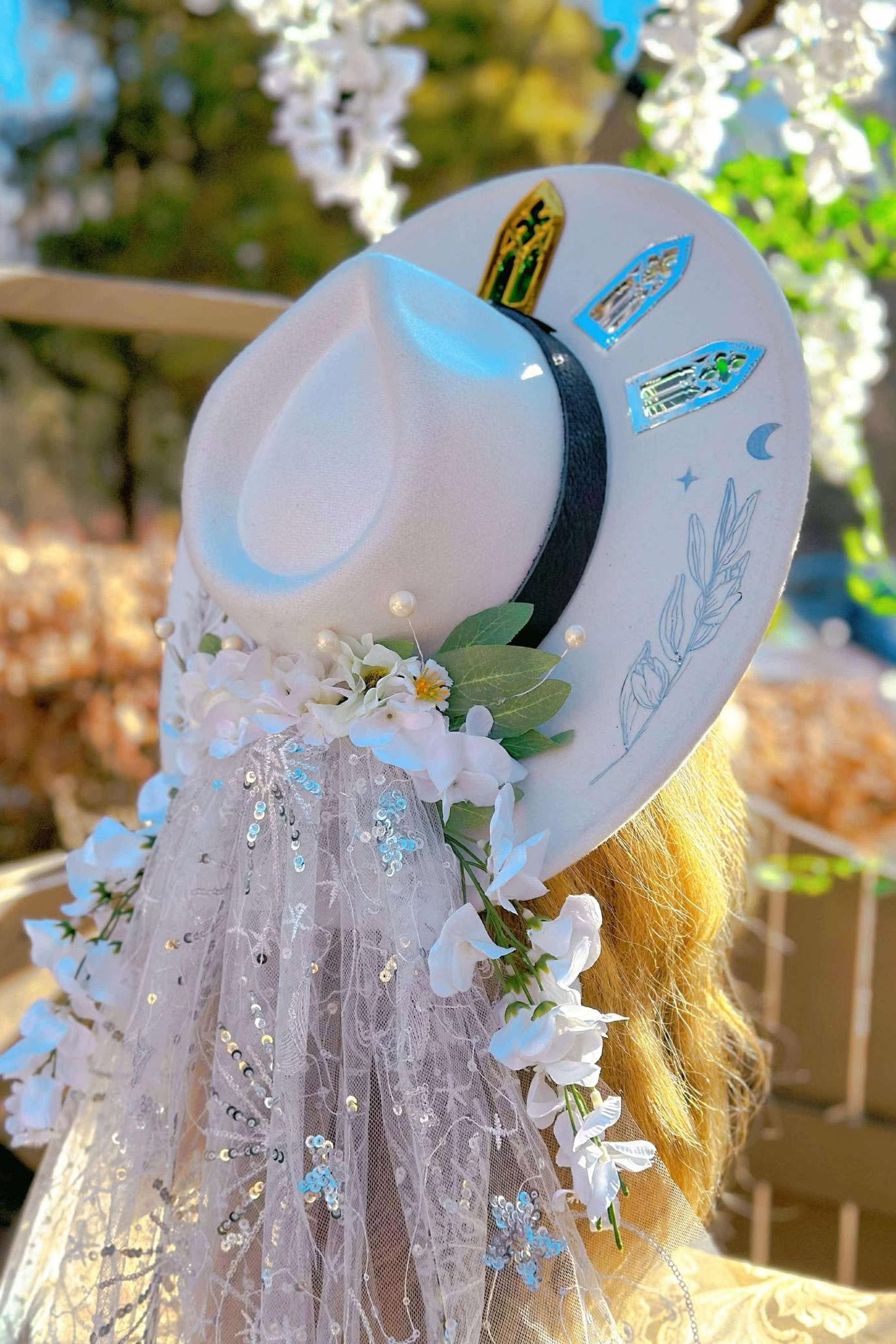 "Persephone's Bouquet" - OOAK Halo Hat