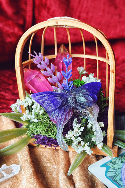 "Amethyst Moth Enclosure" Desk Decor