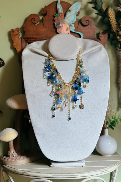 Moth Wing Petals - Flower Fairy Mantle Necklace