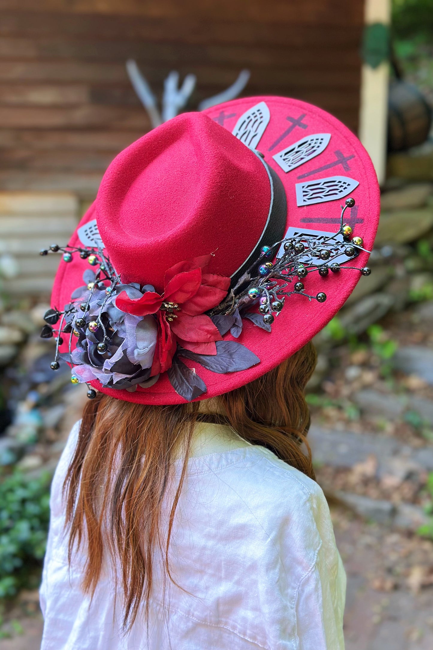 "Gothic Gardens" - OOAK Halo Hat