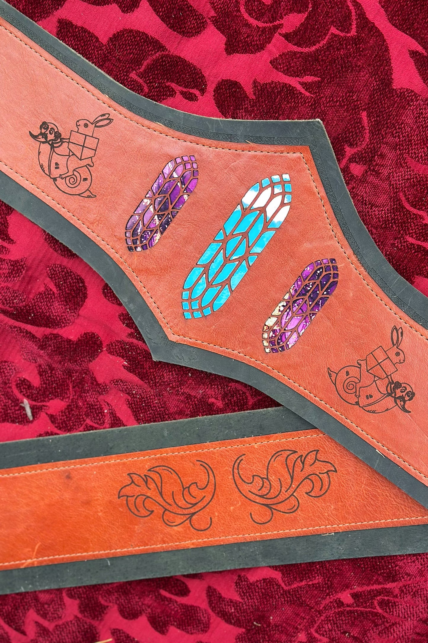 "Travels of a Lil Fella" - OOAK Corset Belt - Size MEDIUM