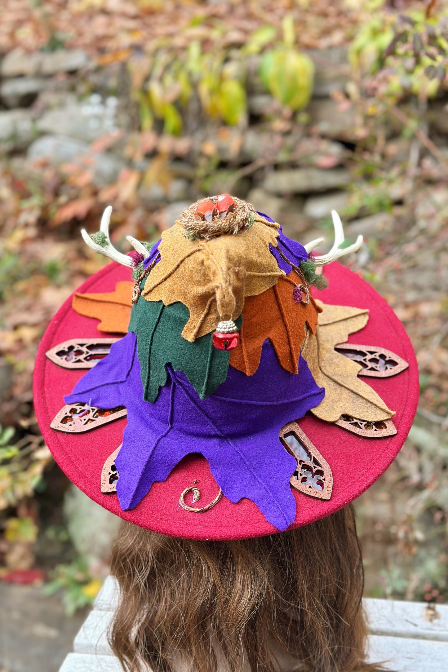 "Witch of the Violet Stag" - OOAK Halo Hat