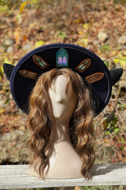 "Aura Moth Monarch" - OOAK Halo Hat