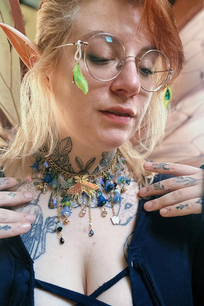 Moth Wing Petals - Flower Fairy Mantle Necklace
