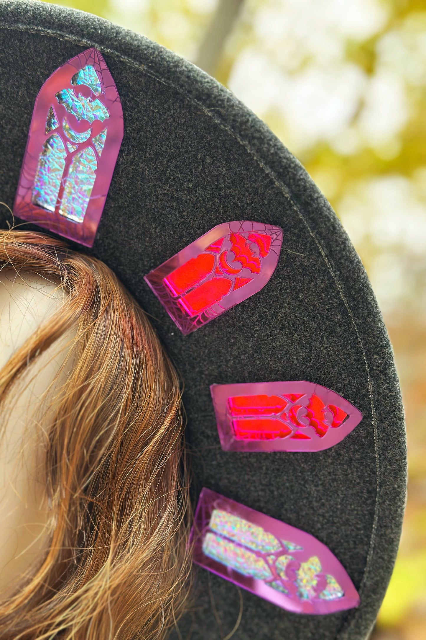 "Golden Webs" - OOAK Halo Hat