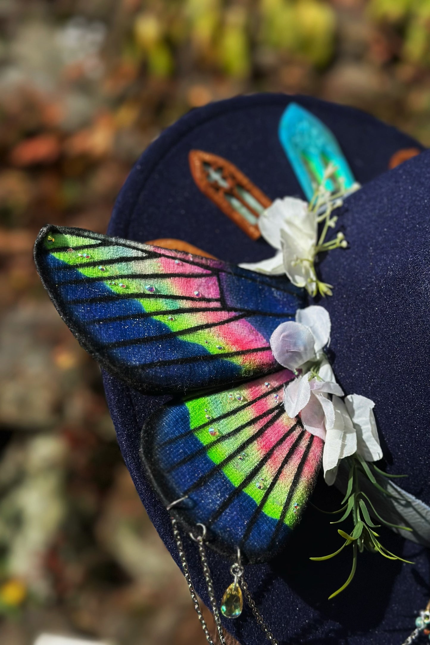 "Aura Moth Monarch" - OOAK Halo Hat