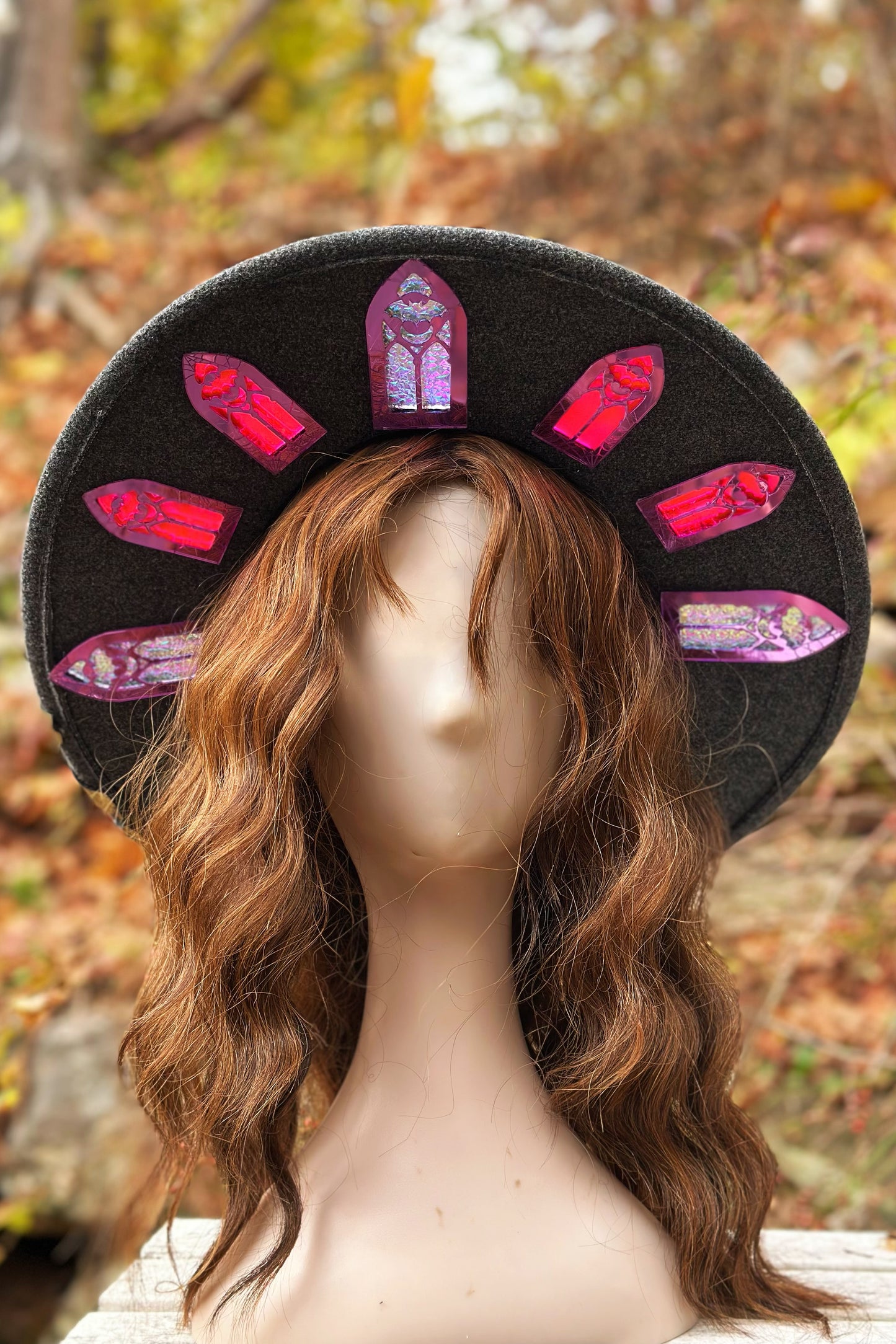 "Golden Webs" - OOAK Halo Hat