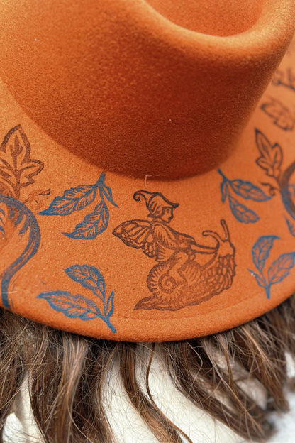 A Walk in the Hollow - OOAK Printed Hat