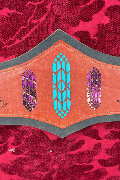 "Travels of a Lil Fella" - OOAK Corset Belt - Size MEDIUM