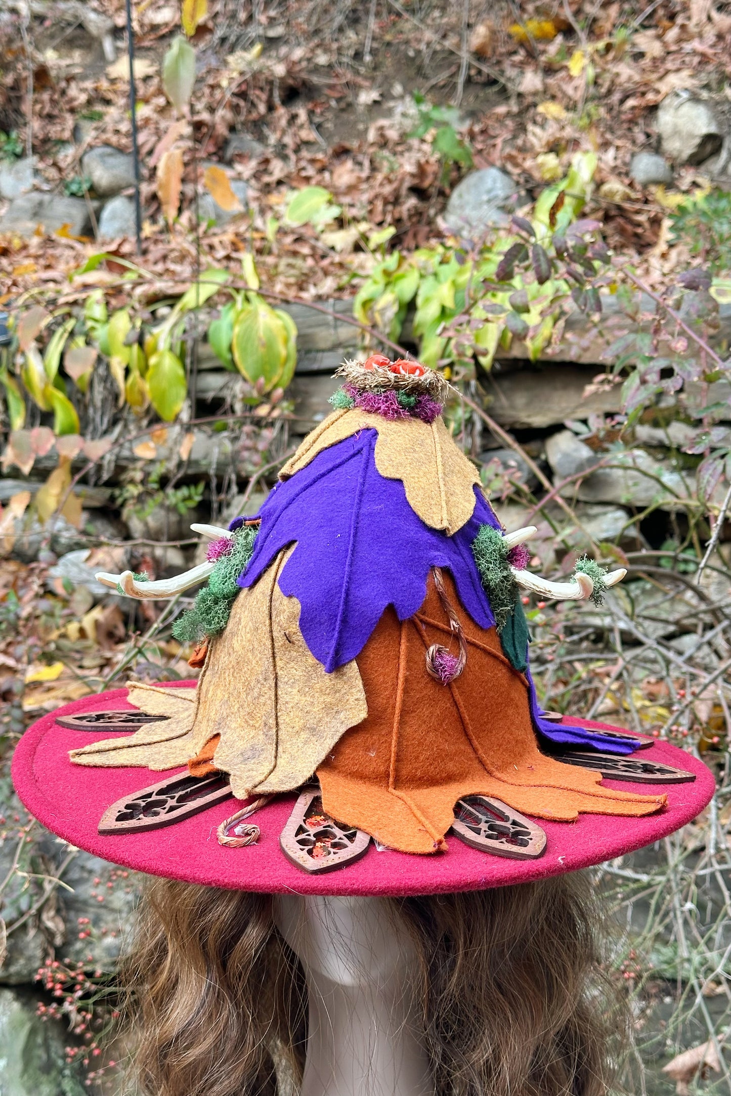 "Witch of the Violet Stag" - OOAK Halo Hat