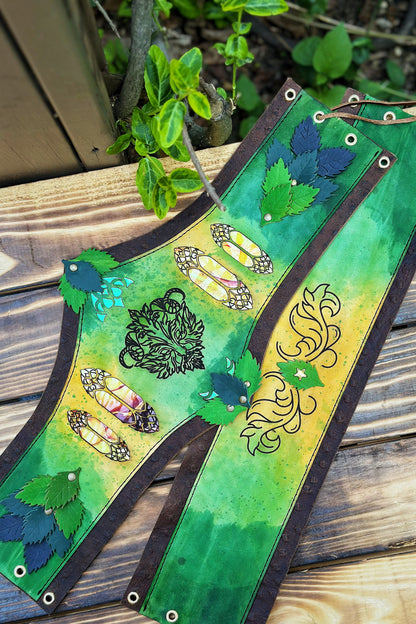 "The Greenman’s Glade" - OOAK Corset Belt - Size Large