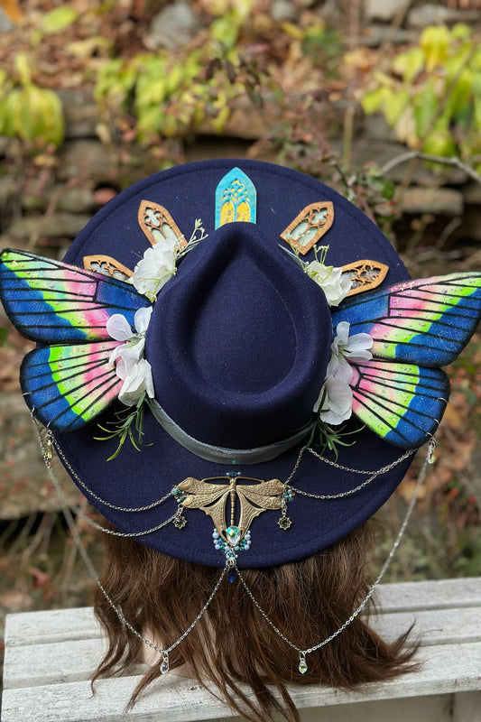 "Aura Moth Monarch" - OOAK Halo Hat