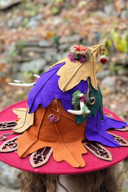 "Witch of the Violet Stag" - OOAK Halo Hat