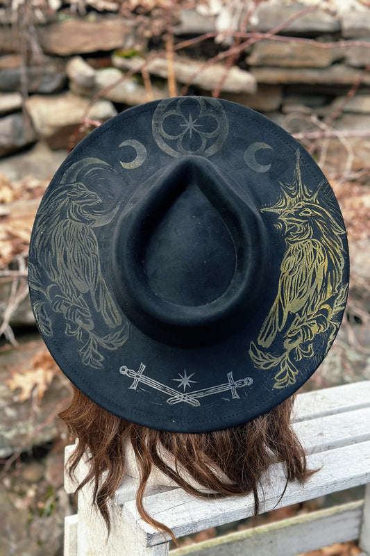 Ravens of Celeste - OOAK Printed Hat - Misprint
