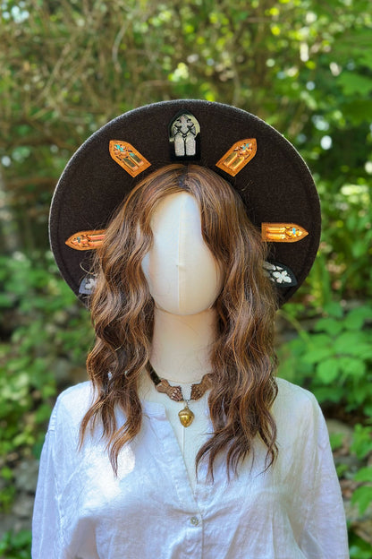 "Toxic Glimmer" - OOAK Halo Hat
