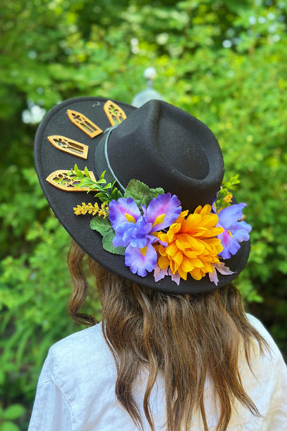 "Bouquet of Embers" - OOAK Halo Hat