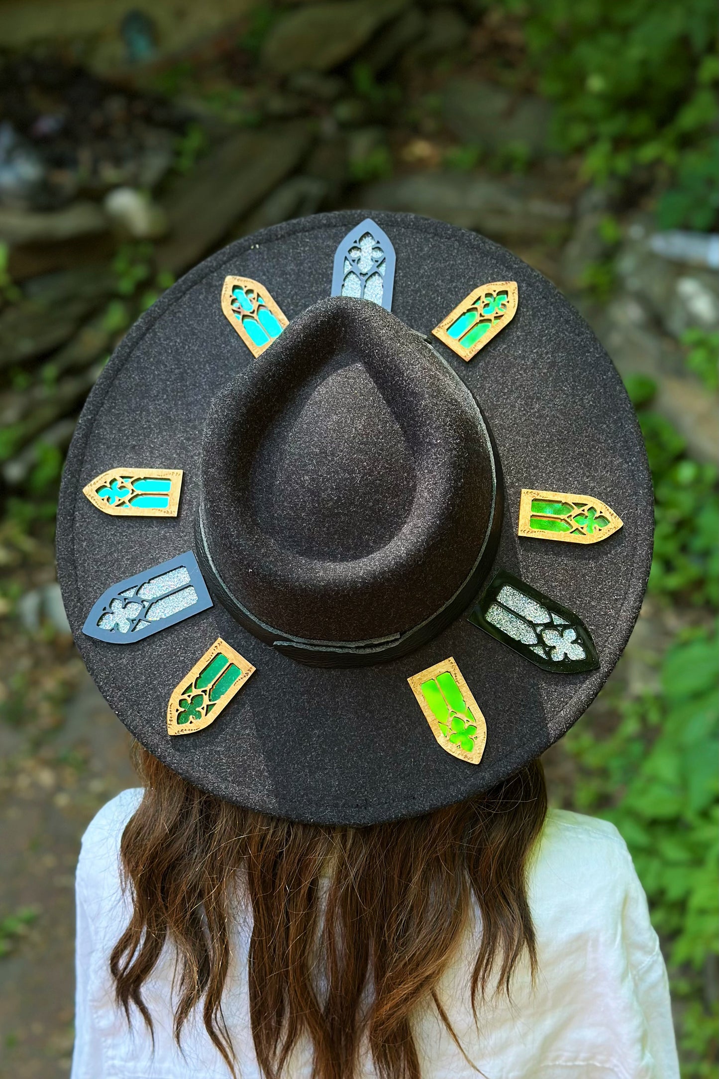 "Toxic Glimmer" - OOAK Halo Hat